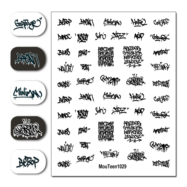 Waterslide Decal Paper - Mouteen-pegatina de Graffiti de goteo para