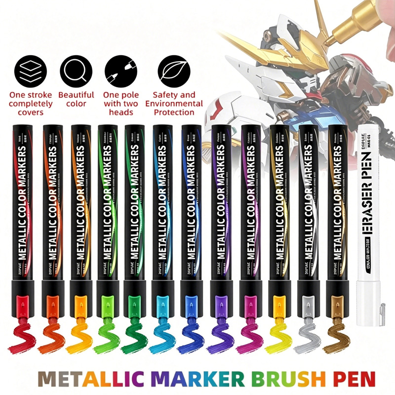 Model Kit Markers - Marcadores Metálicos, Rotuladores para Pintura Mecánica,