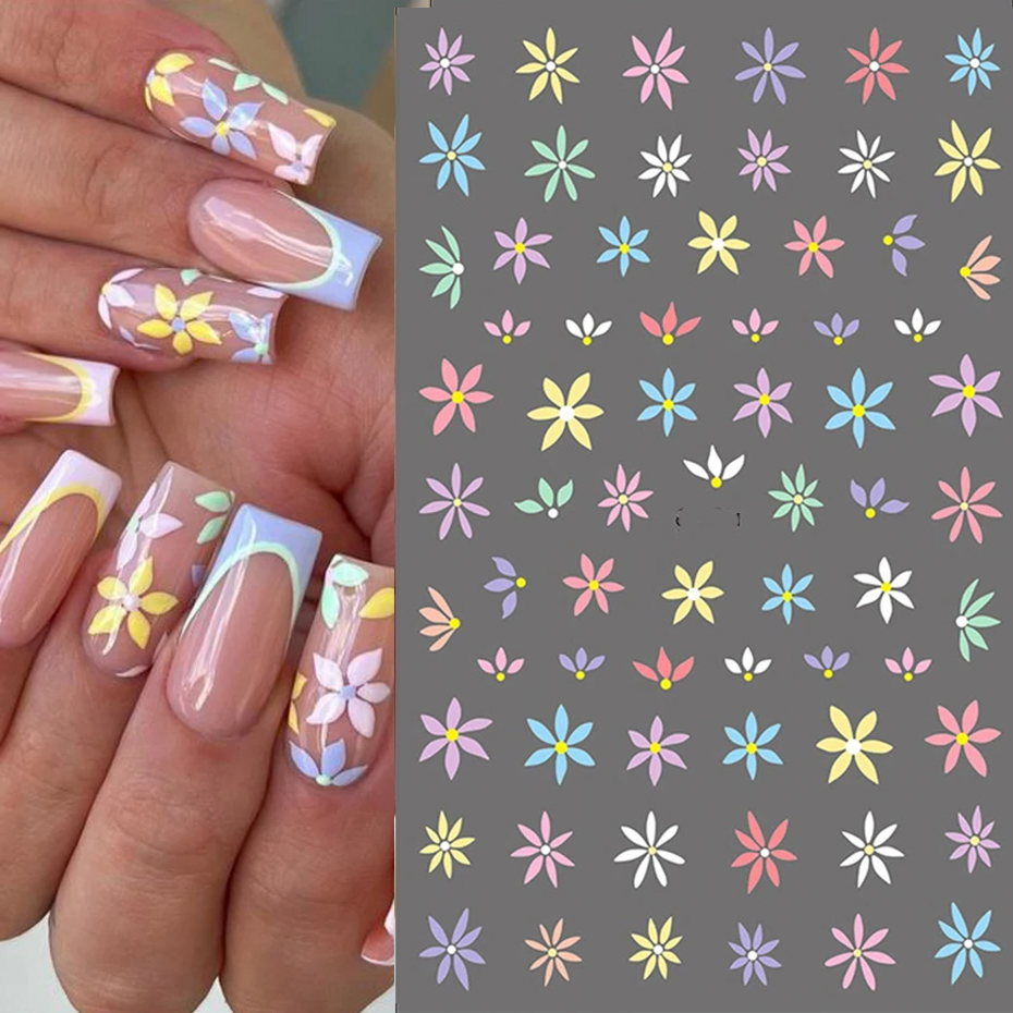 Waterslide Decal Paper - Pegatinas 3D de flores coloridas para