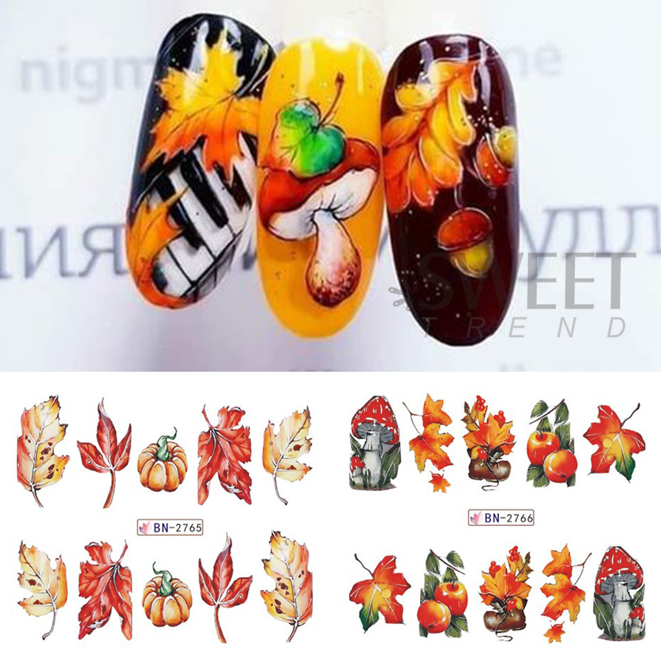 Pegatinas de uñas de Otoño de  - Waterslide Decal Paper reseña y precio