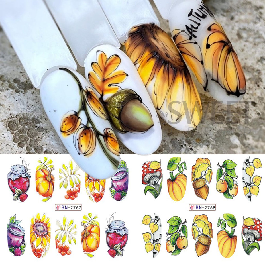 Pegatinas de uñas de Otoño de  - Waterslide Decal Paper reseña y precio