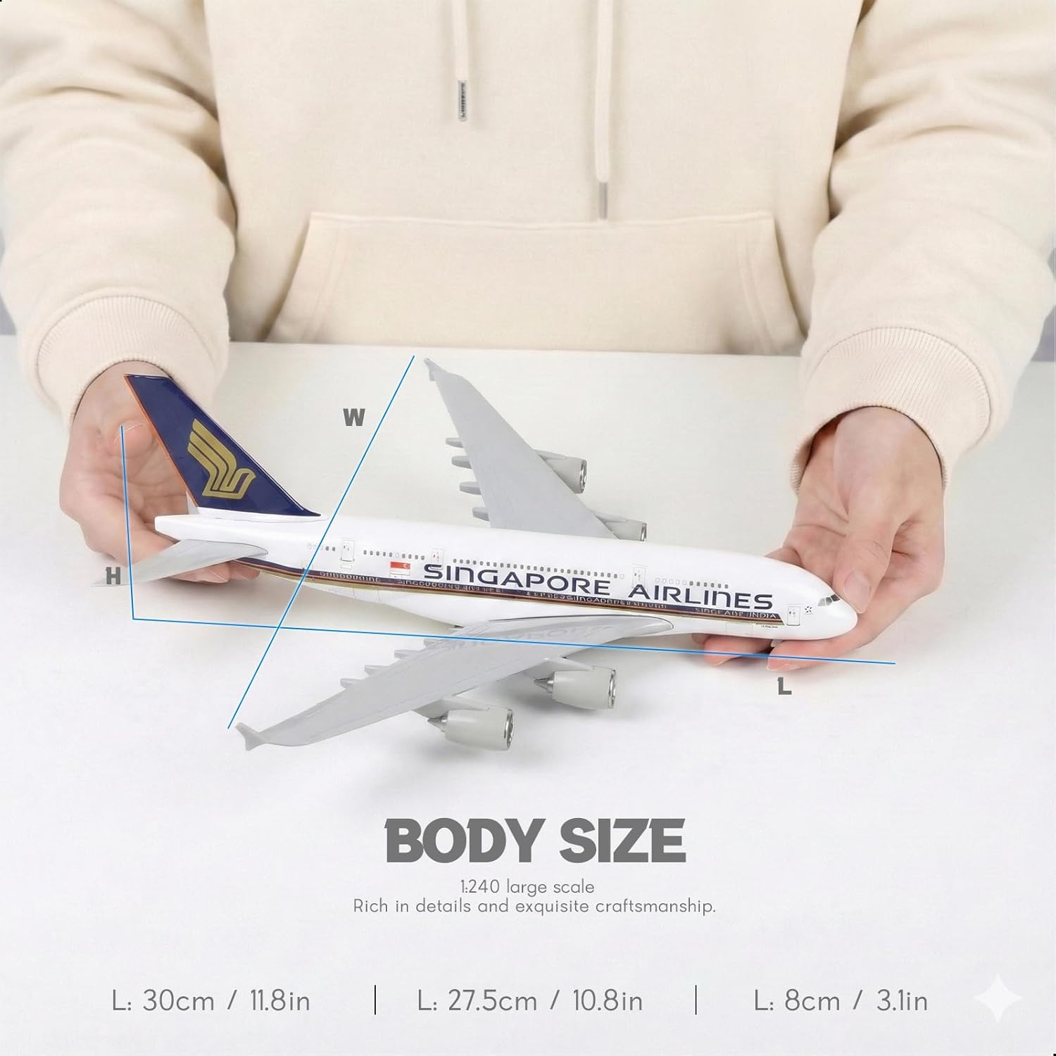 Modelo de Avión A380 de Singap - Model Kit Singapore reseña y precio