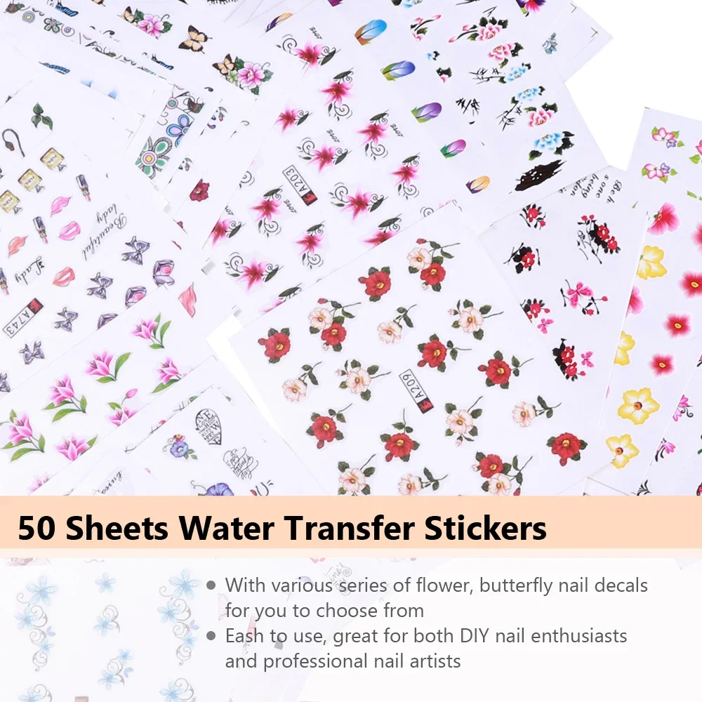 50 Pegatinas para Uñas con Dis - Waterslide Decal Paper reseña y precio